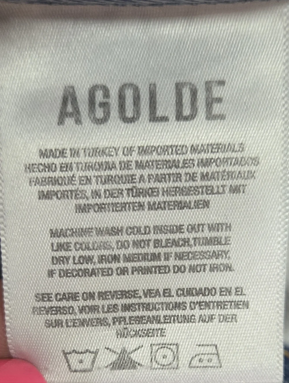 Agolde Womens 90s Crop Mid Rise Loose Straight Jeans Size 27 Echo Distressed